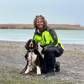 Claudia mit Springerspaniel Armani
